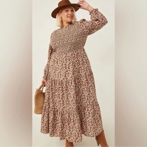 Hayden Los Angeles Floral Cottage Core Smocked Maxi Dress